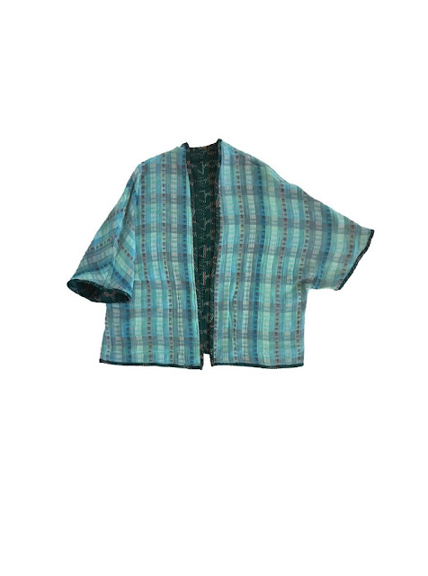 Ace & Jig Capella Cardi in Emerald/Sky - Sky Side - Webstore Exclusive