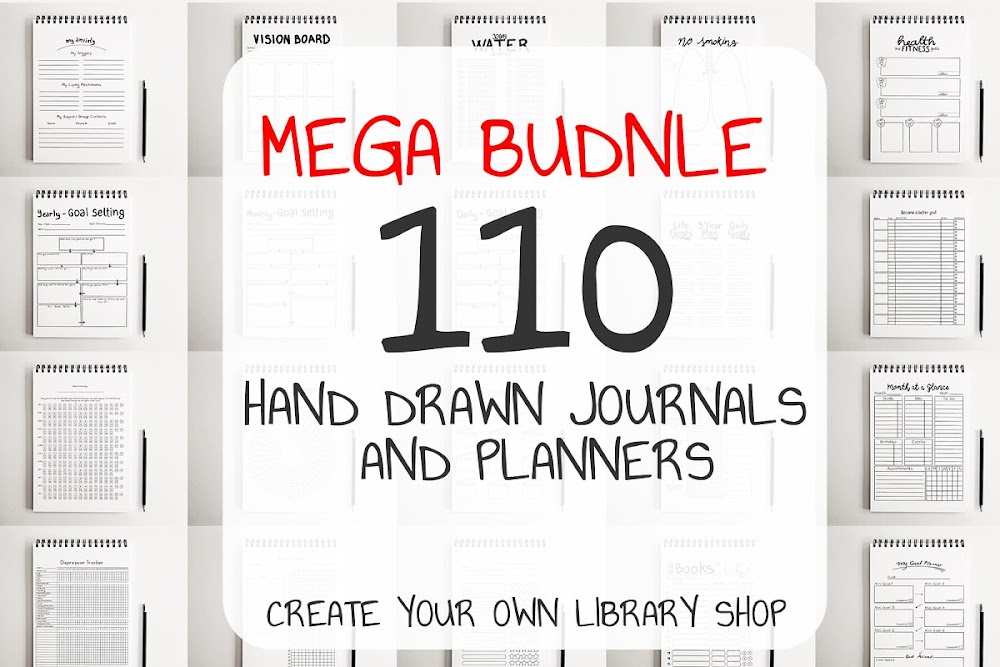 Download MEGA BUDNLE 110 Journals &amp; Planners for Silhouette Portrait, Silhouette Cameo, Silhouette Curio, Silhouette Alta, Silhouette Mint