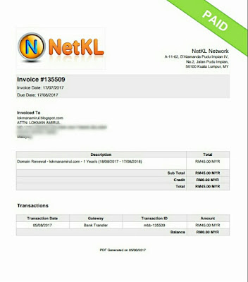 Done Renew Domain Lokmanamirul.com di NetKL 