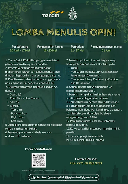 Creative Writting Competition with PPI UEA, Ada Lomba Nulis Puisi dan OPINI