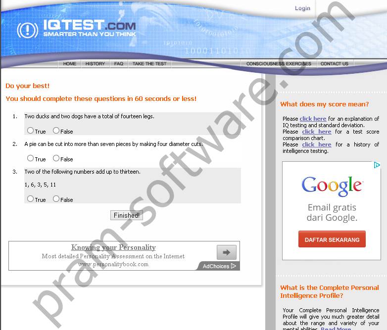 Cara Tes  IQ  Online  dan Offline Free  Download Software