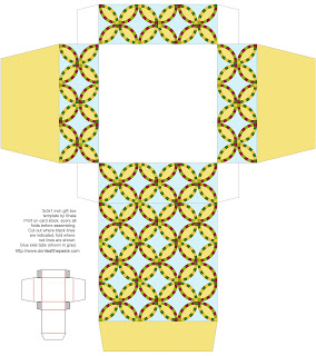 Wedding ring quilt printable box available in 2 sizes. #printables #papercraft