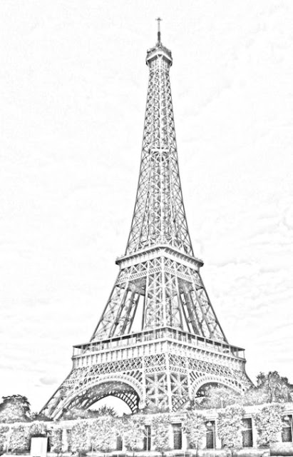 Eiffel Tower pencil sketch before construction