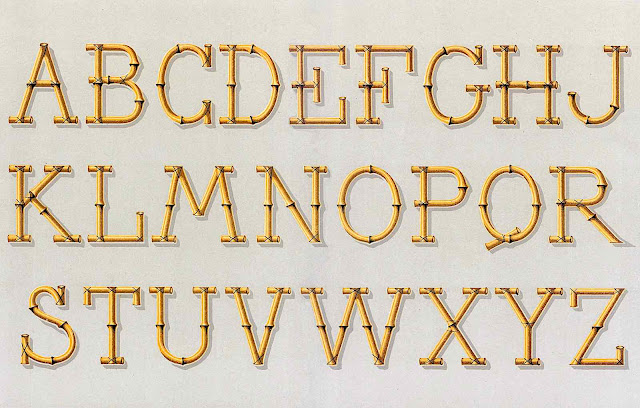 an 1885 bamboo alphabet