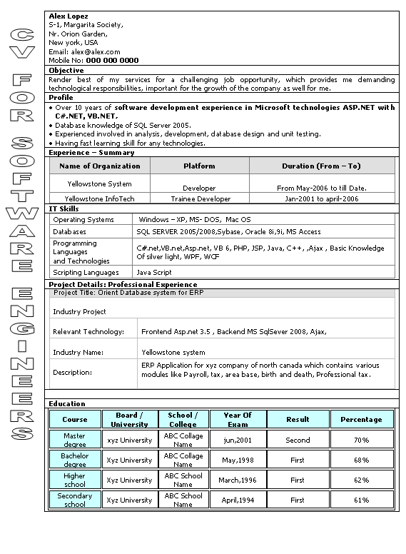 Resume format for fresher lecturer in engineering college