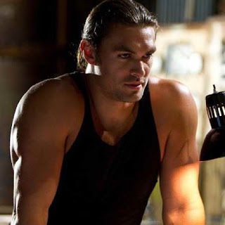 Jason Momoa in 'Bullet to the Head', looking stoic