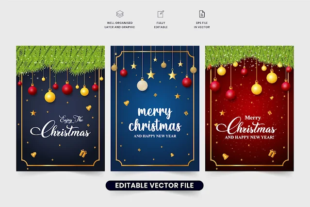 Christmas invitation and wish card free download