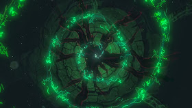 screenshot of the same green vortex from above