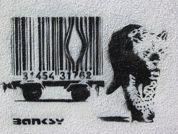 banksy graffiti flower. Banksy Graffiti quot;Barcode