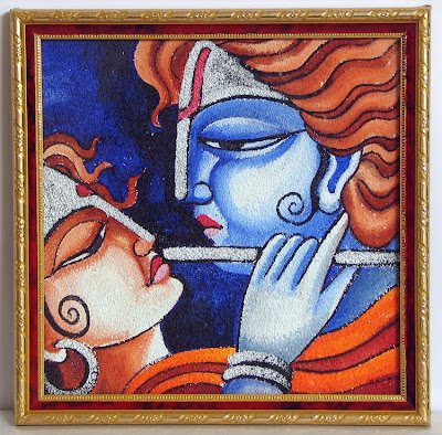 Beautiful canvas Painting of Lord Krishna and Radha