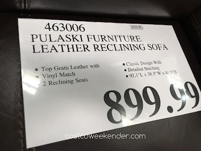 Deal for the Pulaski Leather Reclining Sofa at Costco