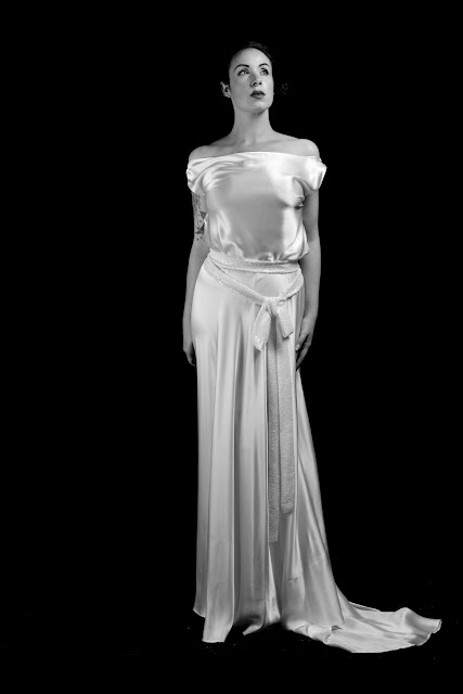 Jean Harlow old Hollywood satin dress by Alexandra King