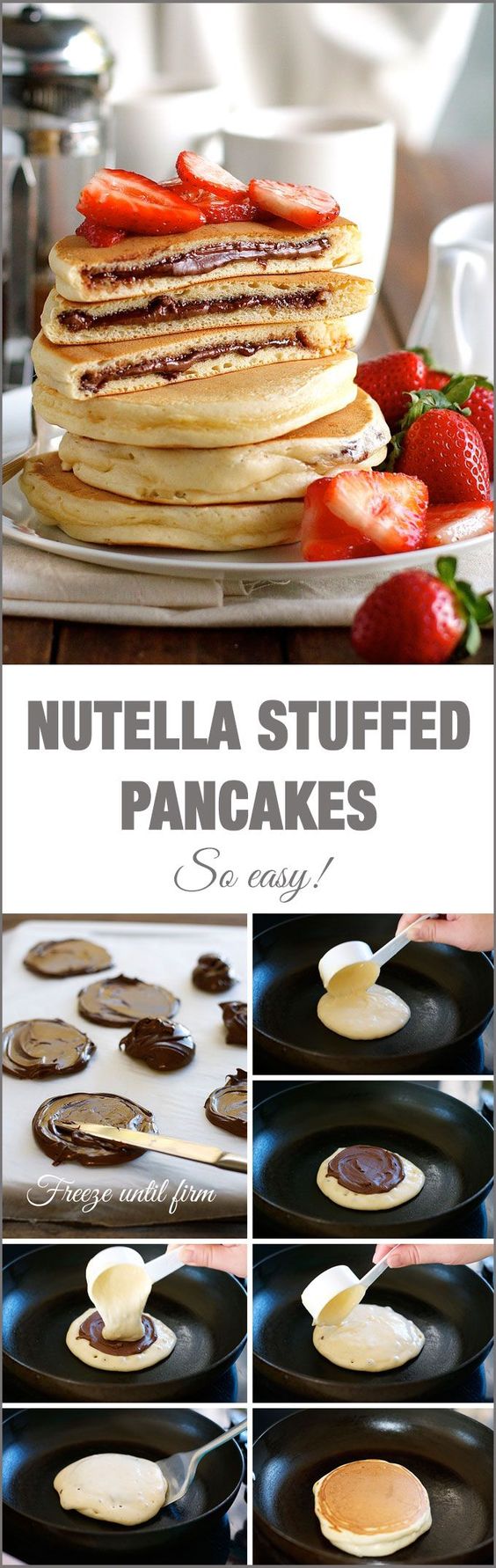 NUTELLA STUFFED PANCAKES