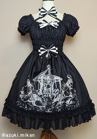 Enchantlic Enchantilly Phantom Merry-Go-Round OP (2012) Black x Silver x Stripe Bows