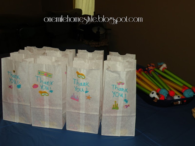 Water theme birthday party guest favors