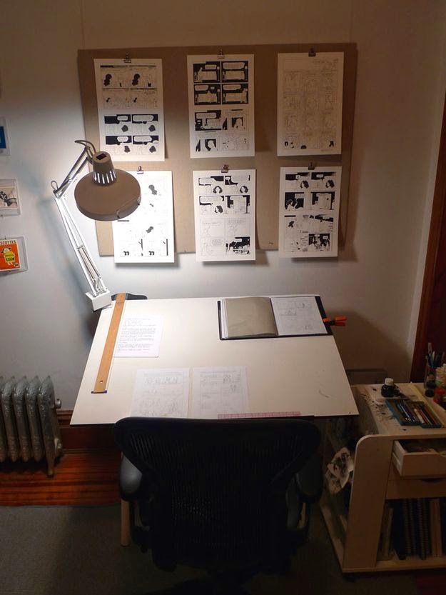 Workspaces Of The Greatest Artists Of The World (38 Pictures) - Adrian Tomine, graphic novelist