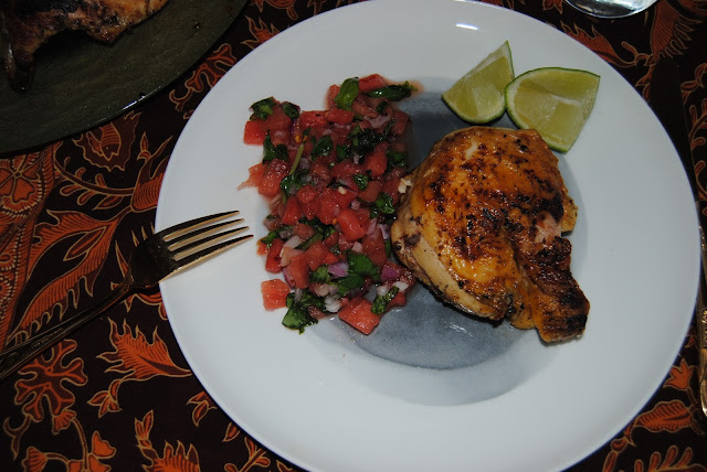 CHICKEN "TABAKA" WITH WATERMELON AND BASIL SALSA