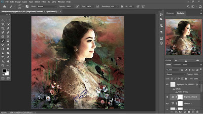 screen Indonesian female in kebaya - photoshop