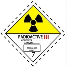 DG CLASS 7 PLACARD , HAZMAT CLASS 7 LABEL