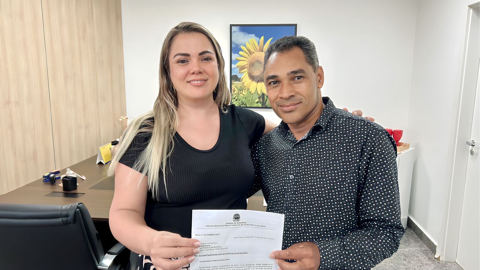 Cláudia de Jesus destina recursos para saúde de Ouro Preto do Oeste