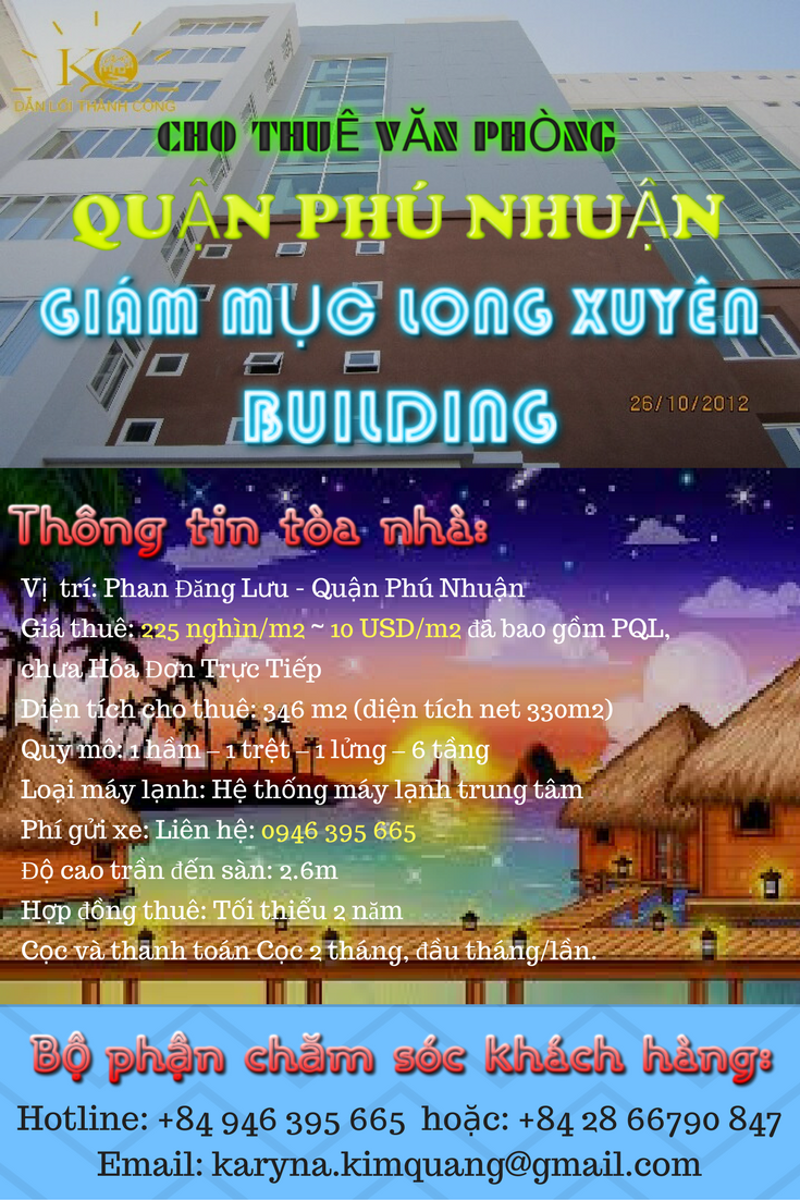 Cho thuê văn phòng quận Phú Nhuận Giám Mục Long Xuyên Building