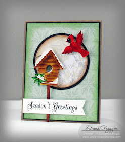 Diana Nguyen, Sweet 'n Sassy Stamps, bird, Christmas card