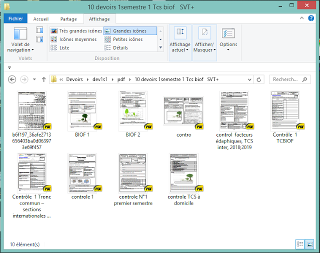 Télécharger | 10 Devoirs 1 Semestre 1  Tcs Biof SVT