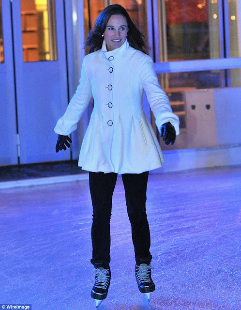 Pippa Middleton gets her skates on for a twirl around the Ice