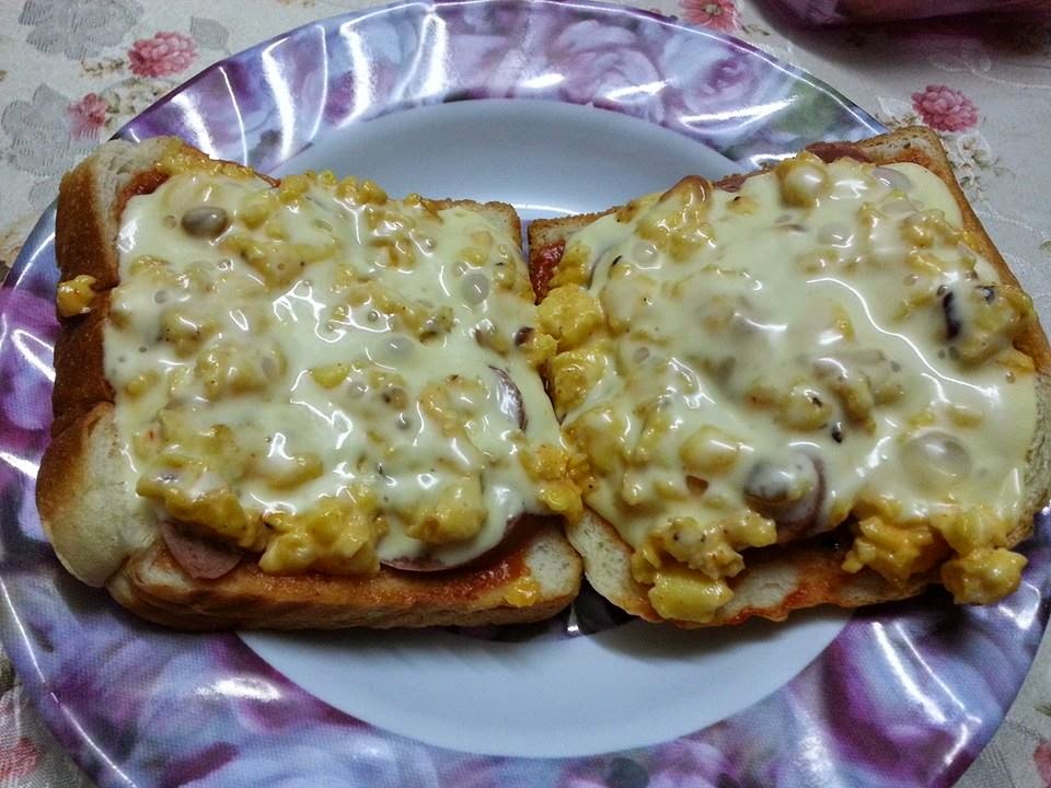 Roti Bakar Telur Sosej bersalut Cheese  CeLoteh MJ