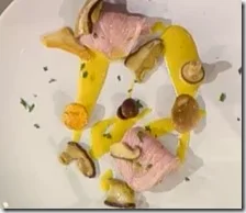 Vitello in olio cottura con zabaione ai funghi