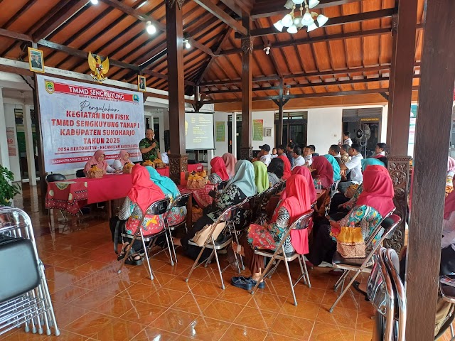 Kodim 0726/Sukoharjo Gelar Penyuluhan Wasbang Dalam Sasaran Non Fisik TMMD Sengkuyung Tahap I Tahun 2025 di Desa Kertonatan