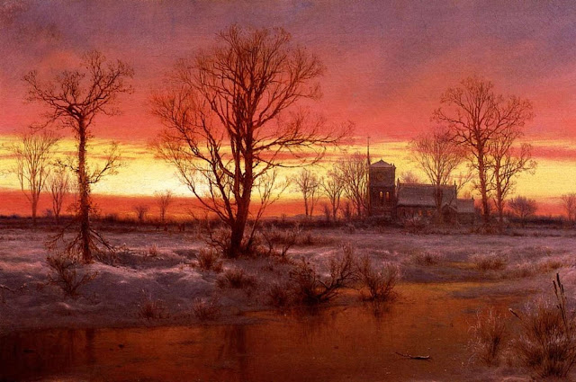 Sunset Winter Louis-Remy Mignot 1862