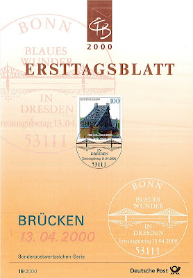 Feuille 1er jour, timbre "Brücken" - Allemagne 2000