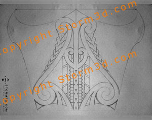lower leg maori kiri tuhi tribal tattoo design symmetrical