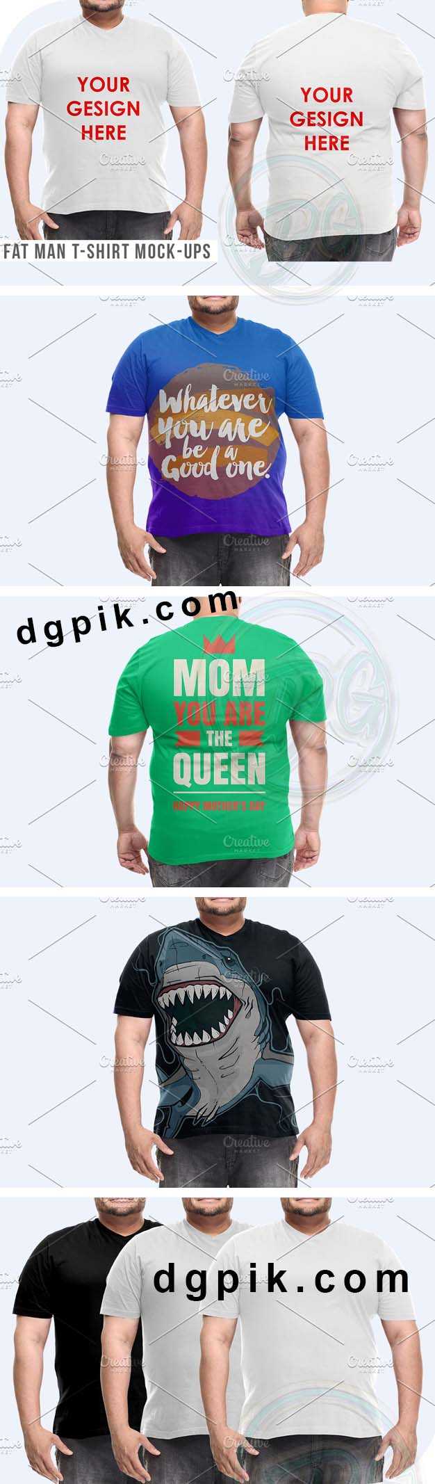 Fat Man T-Shirt PSD Mock-Ups Free Download