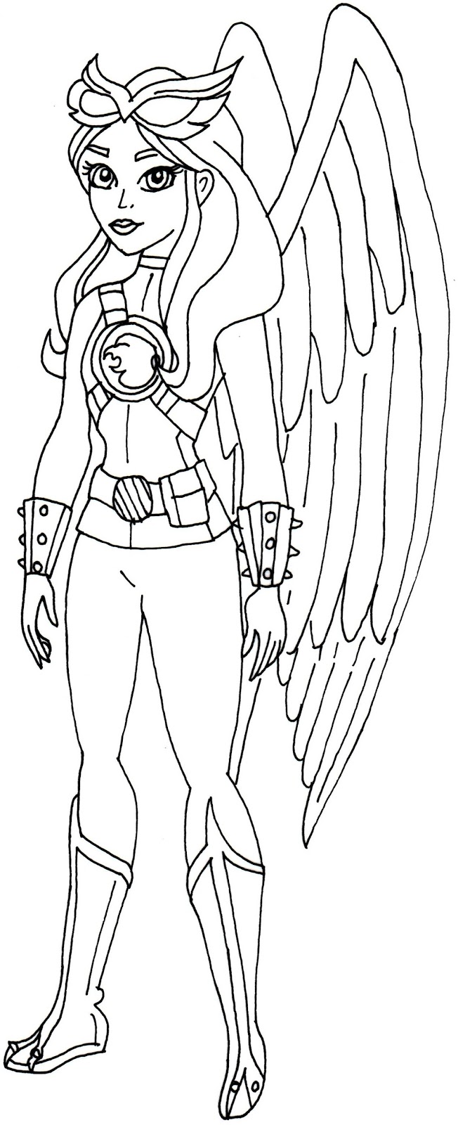 Hawk Girl Super Hero High Coloring Page