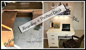 diy desk using an old thrifted desl