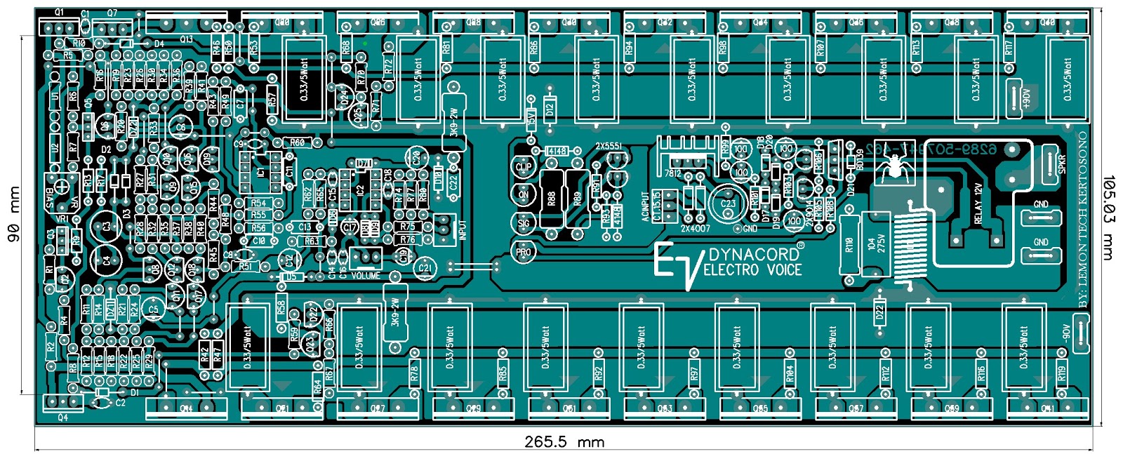 DK Tech PCB Audio Power AMPLIFIER April 2020