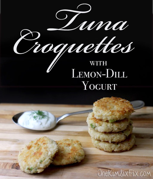 Tuna croquettes with lemon dill yogurt
