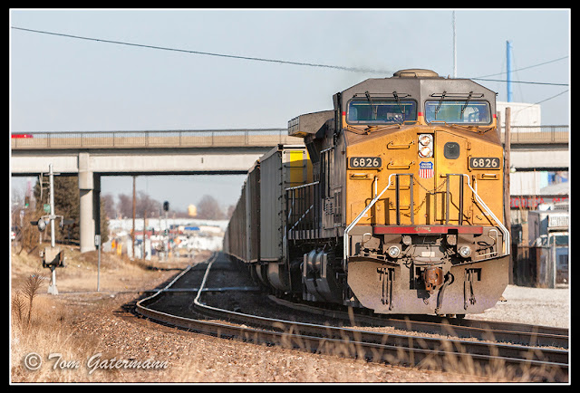 UP 6826 is the DPU on a coal train at Knox Avenue on the Jefferson City Subdivision.