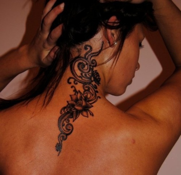 home back tattoos shoulder tattoos 3d flower style on back shoulder