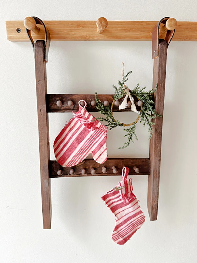 ornament display with stockings