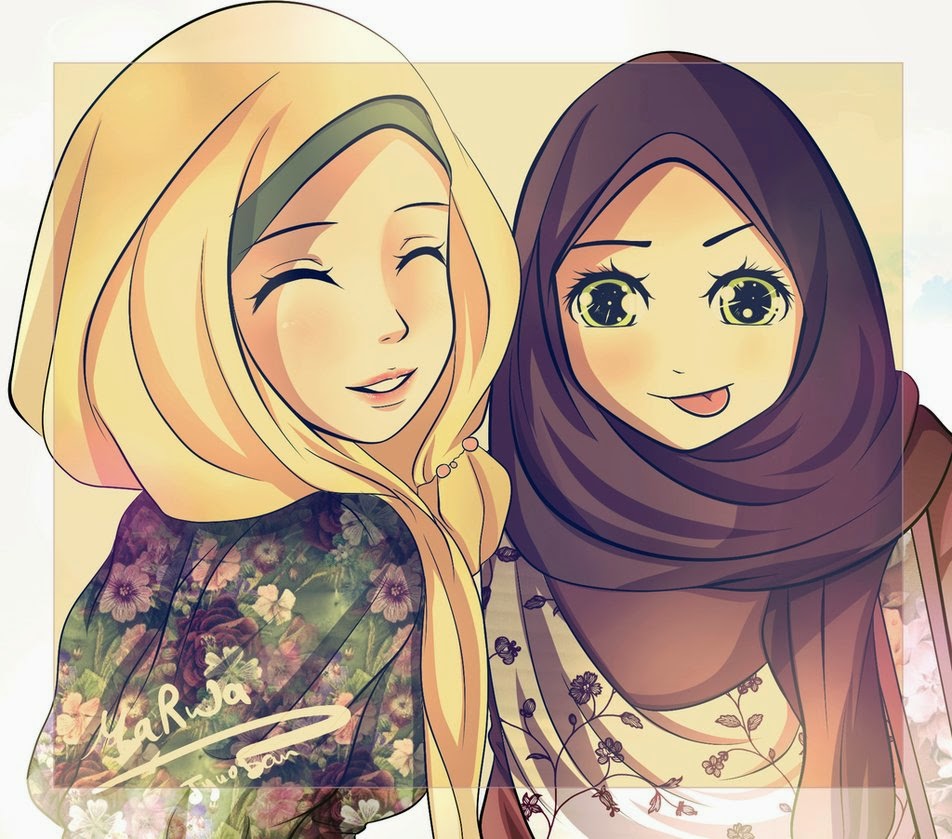 Update Gambar Wallpaper Kartun Muslim  Wanita Gambar Kartun 