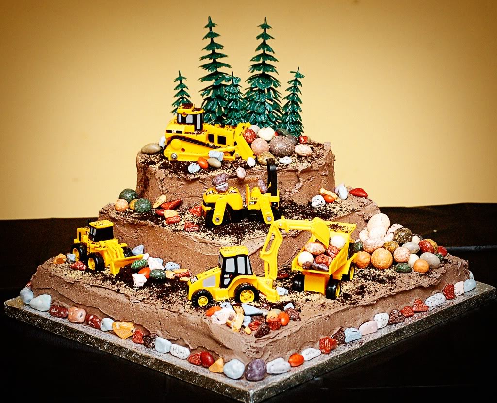 really cool birthday cakes Construction cake for a 1st birthday from Jeneva's Cakes .