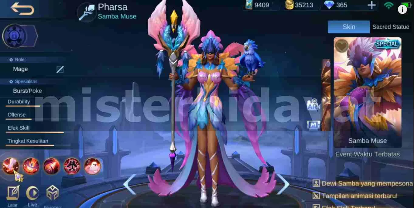 Script Skin Special Pharsa Mobile Legends + Backup File