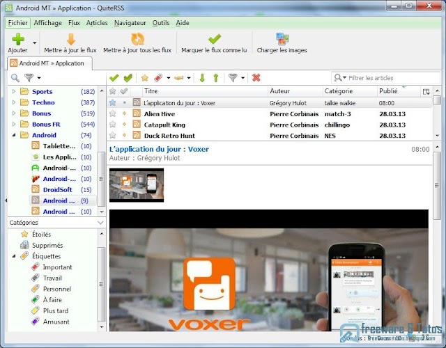 QuiteRSS : une autre alternative à Google Reader