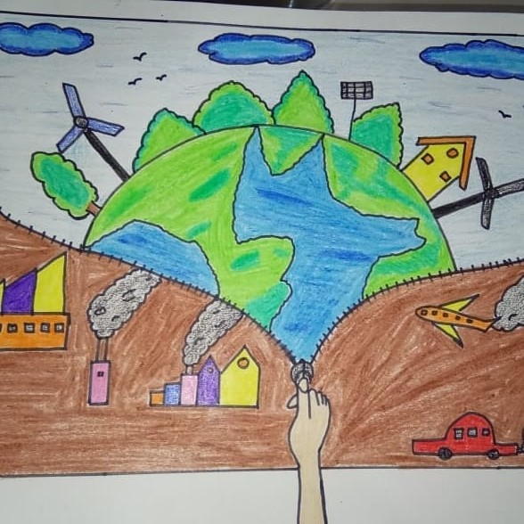 Save environment save nature poster chart drawing || project making for  competition - step by step | Earth drawings, Save earth drawing, Earth day  drawing