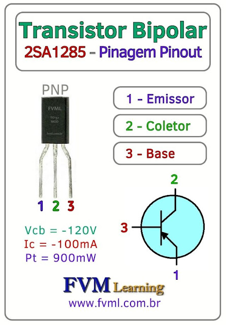 Datasheet-Pinagem-Pinout-Transistor-PNP-2SA1285-Características-Substituições-fvml