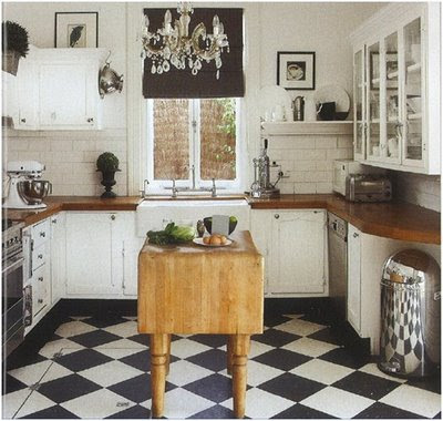My new kitchen has black and white tile floors, so i have been inspired by