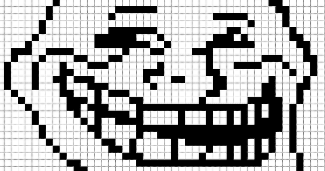 Minecraft Pixel Art Templates: Troll Face